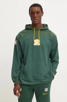 Nike bluza z domieszką wełny Green Bay Packers kolor zielony z kapturem z aplikacją 02FI-3EE-7T-L98