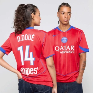 Nike D. Doué / No. 14 PSG Third Stadium 2025/26 uniseks Komplety dresowe czerwony rozmiar Odzież