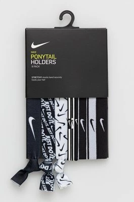 Nike gumki do włosów (9-pack) kolor czarny