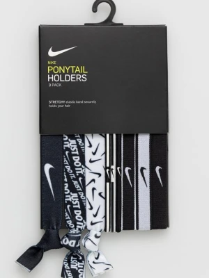 Nike gumki do włosów (9-pack) kolor czarny