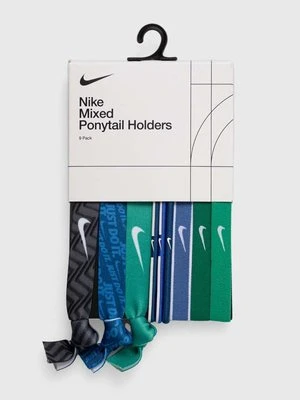 Nike gumki do włosów 9-pack kolor zielony