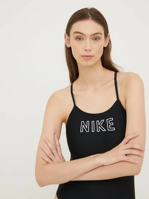 Nike jednoczęściowy strój kąpielowy Cutout kolor czarny miękka miseczka