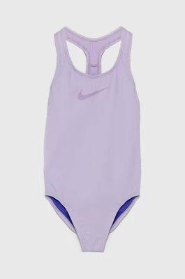 Nike Kids jednoczęściowy strój kąpielowy dziecięcy kolor fioletowy