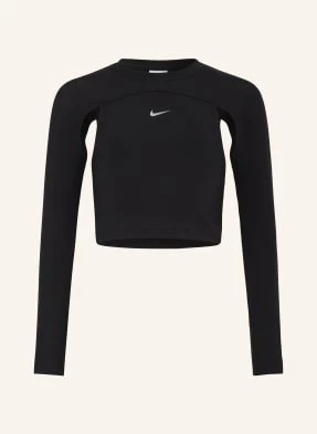 Nike Koszulka Z Długim Rękawem Z Wycięciem schwarz