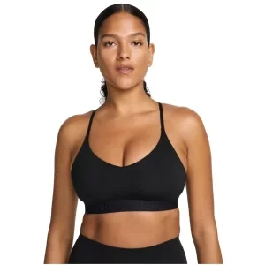 Nike Lndy Light Support Women FD1062-010, Damskie, Czarne, biustonosze sportowe, poliester, rozmiar: XS