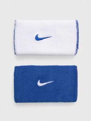 Nike opaski na nadgarstek 2-pack kolor niebieski