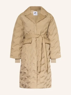Nike Oversized Puchowy Płaszcz Sportswear Swoosh beige