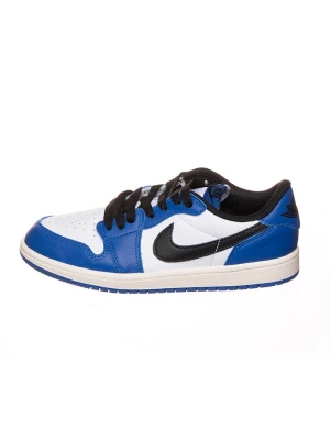 Nike Skórzane sneakersy "Air Jordan 1 Low" w kolorze biało-niebiesko-czarnym rozmiar: 31,5
