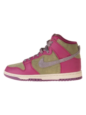 Nike Skórzane sneakersy "Dunk High" w kolorze różowo-oliwkowym rozmiar: 37,5