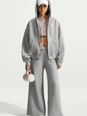 Nike Sportswear bluza rozpinana z kapturem damska z bawełną Studio Fleece szary