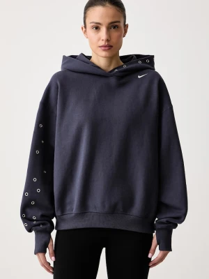 Nike Sportswear bluza z kapturem damska z bawełną Studio Fleece granatowy