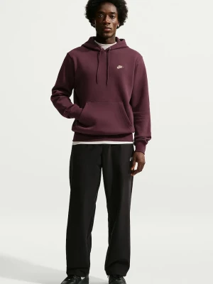 Nike Sportswear bluza z kapturem męska z bawełną Club bordowy