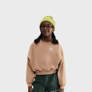 Nike Sportswear Club Fleece Boxy Crew-Neck Sweatshirt uniseks T-Shirty i Topy beż rozmiar Odzież