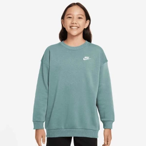 Nike Sportswear Club Fleece Oversized Crew uniseks T-Shirty i Topy zielony rozmiar Odzież