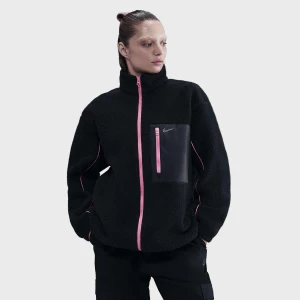Nike Sportswear Full-Zip High-Pile Fleece Jacket kobiety Bomberki czarny rozmiar Odzież