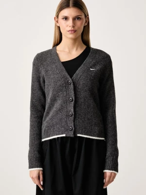 Nike Sportswear kardigan damski z dodatkiem wełny Chill Knit szary