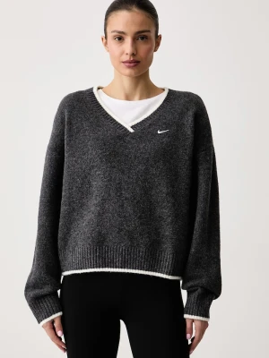 Nike Sportswear sweter damski z dodatkiem wełny Chill Knit szary