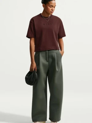 Nike Sportswear T-shirt oversize damski bawełniany bordowy