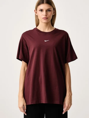 Nike Sportswear T-shirt oversize damski bawełniany Classic bordowy