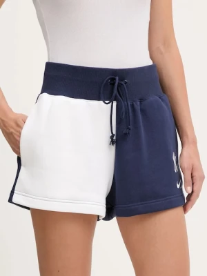 Nike szorty New York Yankees damskie kolor granatowy wzorzyste high waist 034B-012N-NK-3XJ