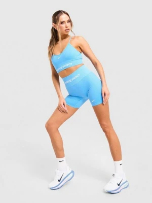 Nike Szorty Pro Dri-Fit Seamless High Rise 5In niebieski