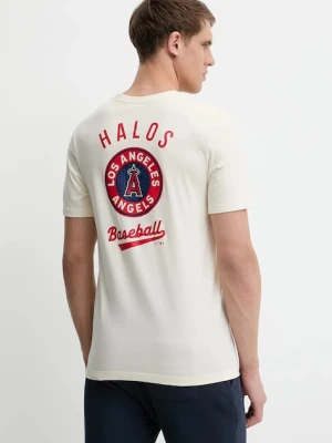 Nike t-shirt bawełniany Los Angeles Angels męski kolor beżowy z nadrukiem N199-15A-ANG-SAZ