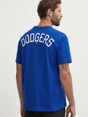 Nike t-shirt bawełniany Los Angeles Dodgers męski kolor niebieski z aplikacją