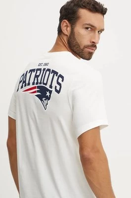 Nike t-shirt bawełniany New England Patriots męski kolor beżowy z nadrukiem N199-11K-8K-8AB