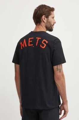 Nike t-shirt bawełniany New York Mets męski kolor czarny z nadrukiem