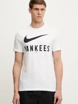 Nike t-shirt bawełniany New York Yankees męski kolor biały z nadrukiem N199-10A-NK-PA7