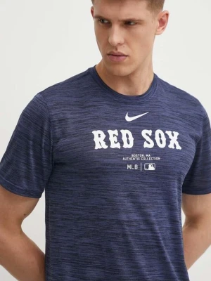 Nike t-shirt Boston Red Sox męski kolor granatowy z nadrukiem