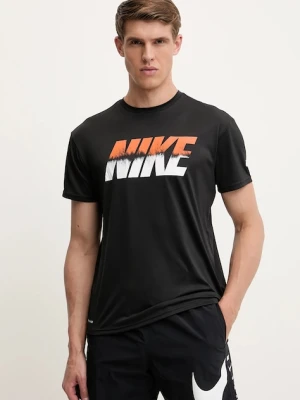 Nike t-shirt kąpielowy kolor czarny NESSF473