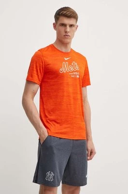 Nike t-shirt New York Mets męski kolor pomarańczowy z nadrukiem