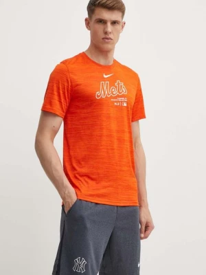 Nike t-shirt New York Mets męski kolor pomarańczowy z nadrukiem