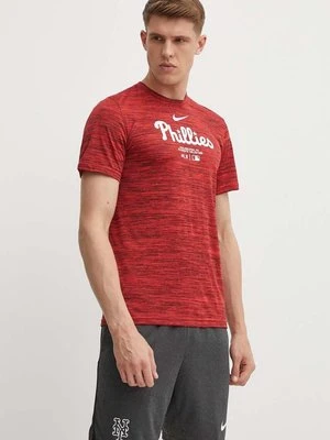 Nike t-shirt Philadelphia Phillies męski kolor czerwony z nadrukiem