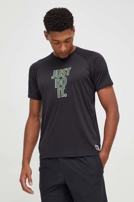 Nike t-shirt treningowy kolor czarny z nadrukiem