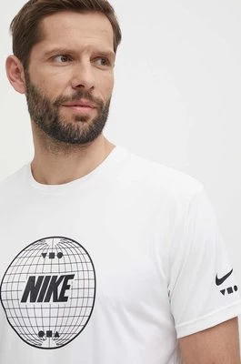 Nike t-shirt treningowy Lead Line kolor biały z nadrukiem