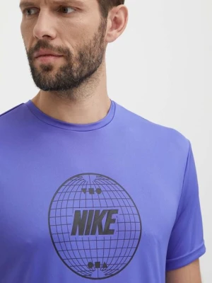 Nike t-shirt treningowy Lead Line kolor fioletowy z nadrukiem