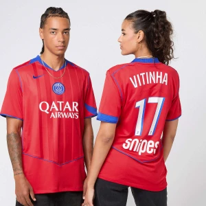 Nike Vitinha / No. 17 PSG Third Stadium 2025/26 uniseks Komplety dresowe czerwony rozmiar Odzież