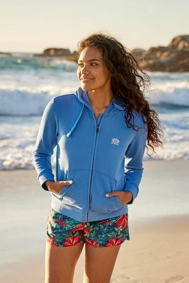 Nikki zapinana na zamek damska bluza z kapturem - Blue Animal