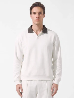 Nils Sundström bluza polo Mężczyźni biały