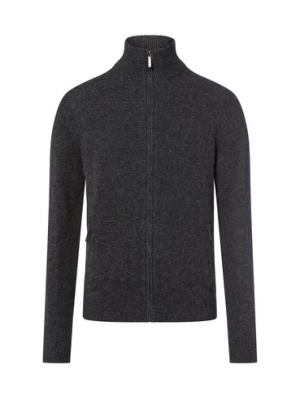 Nils Sundström Kardigan męski Mężczyźni wełna ze strzyży szary marmurkowy,