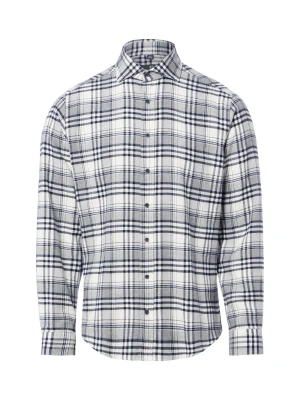 Nils Sundström koszula flanelowa Mężczyźni Modern Fit Bawełna (100%) biały
