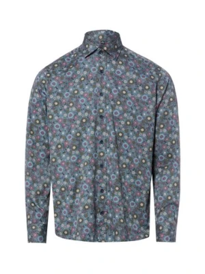 Nils Sundström Koszula męska Mężczyźni Modern Fit Bawełna niebieski|zielony|wielokolorowy,