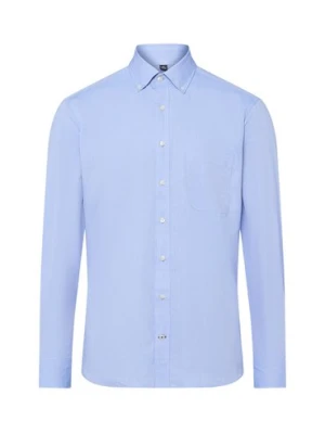 Nils Sundström Koszula męska Mężczyźni Regular Fit Bawełna niebieski jednolity,