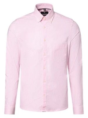 Nils Sundström Koszula męska Mężczyźni Slim Fit Bawełna różowy jednolity,