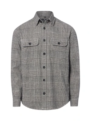 Nils Sundström koszula typu overshirt Mężczyźni Regular Fit Flanela czarny