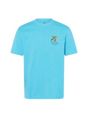 Nils Sundström Koszulka męska Mężczyźni Bawełna (100%) niebieski jednolity,