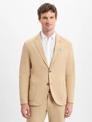 Nils Sundström Kurtka męska - z zawartością lnu Mężczyźni Modern Fit beżowy jednolity,