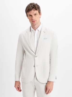 Nils Sundström Kurtka męska z zawartością lnu Mężczyźni Modern Fit szary jednolity,